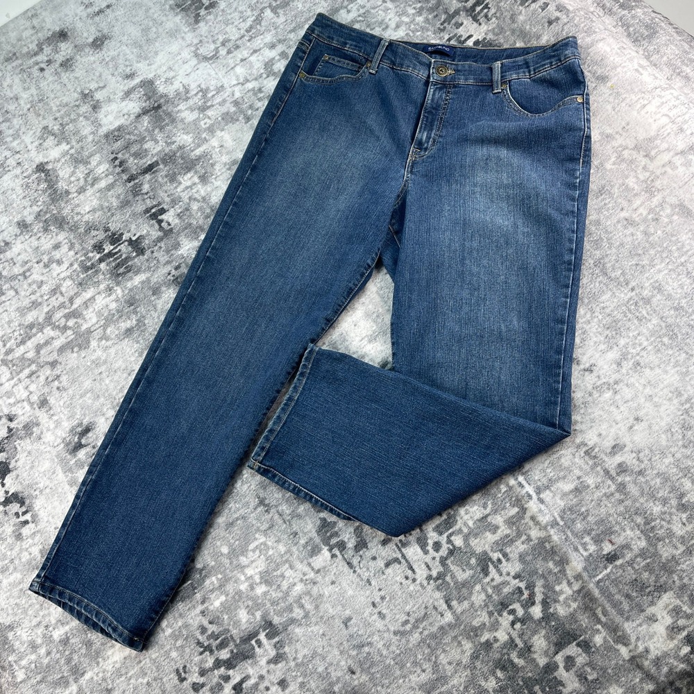 Bandolino Women's Size‎ 16 Straight Leg Blue Denim Jeans Regular Fit Dark Wash